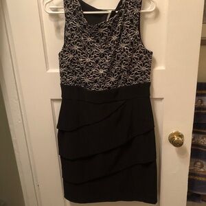 Connected Apparel Black Sleeveless Dress with Sequin Accents - Size 10 -used